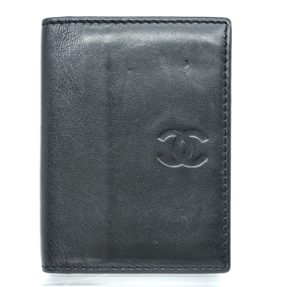 Chanel Card Case Black Leather